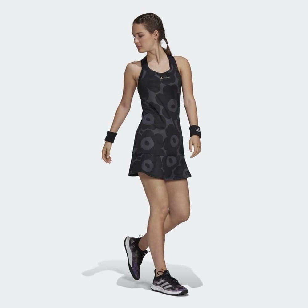 Adidas x Marimekko Black & Gray Floral Tennis Dress